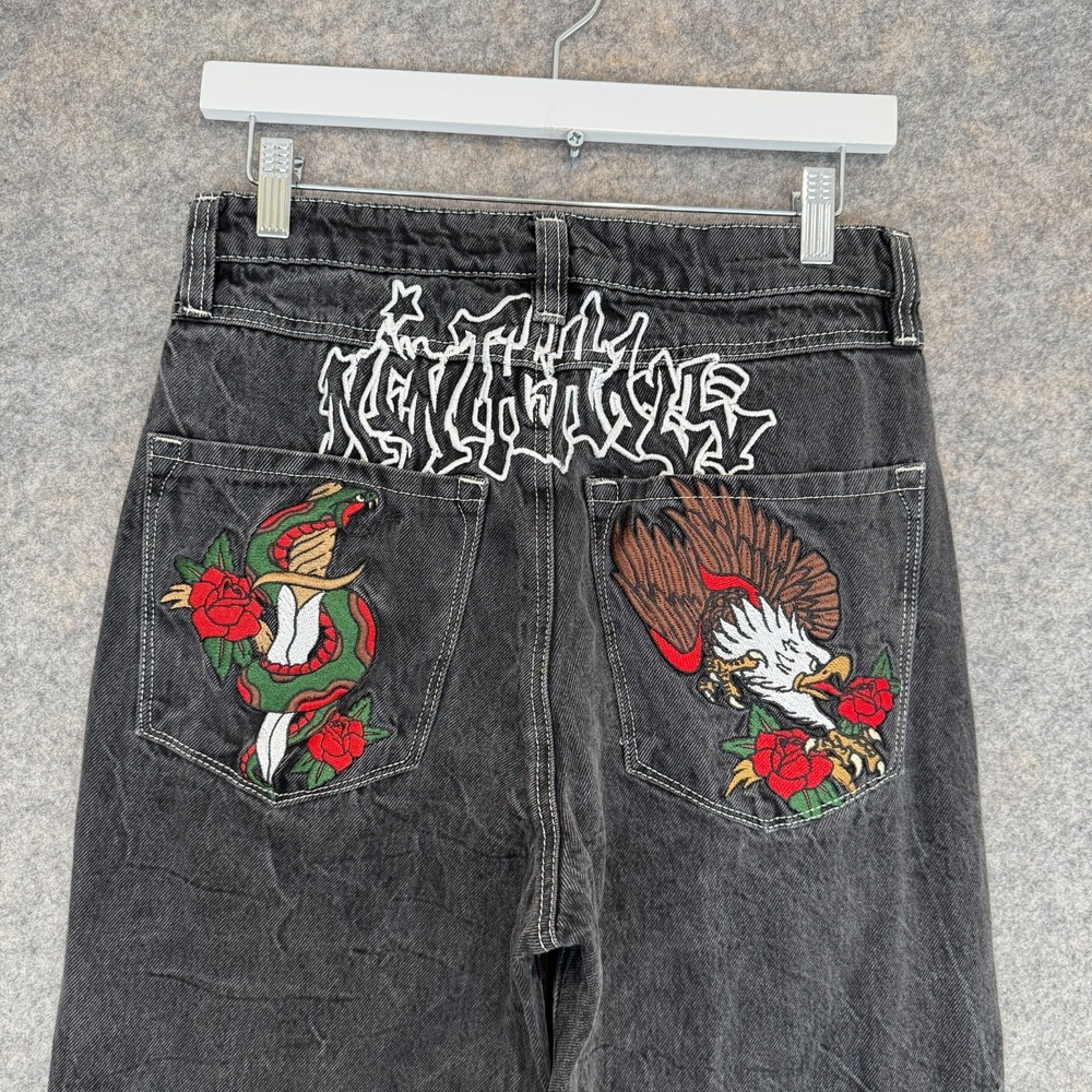 Ninth Hall Ambush Jeans Men 29 Embroidered Pockets Snake Eagle Baggy Denim Skate
